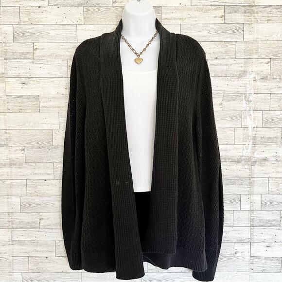 CROFT & BARROW Black Chunky Knit Cardigan, M - Picture 6 of 9